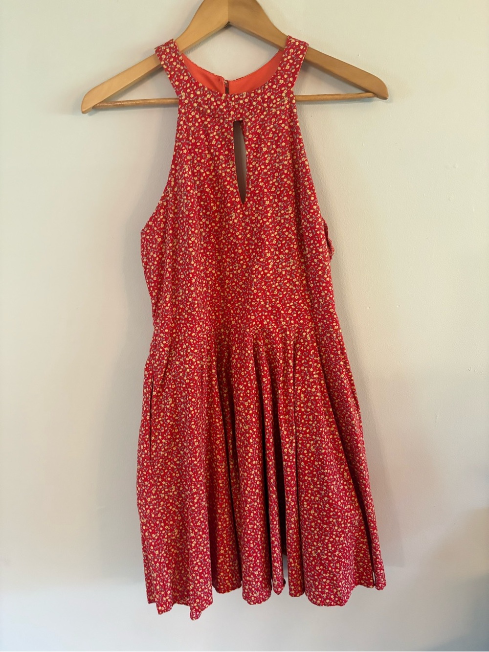 Smak Parlour orange Floral Halter Swing Dress